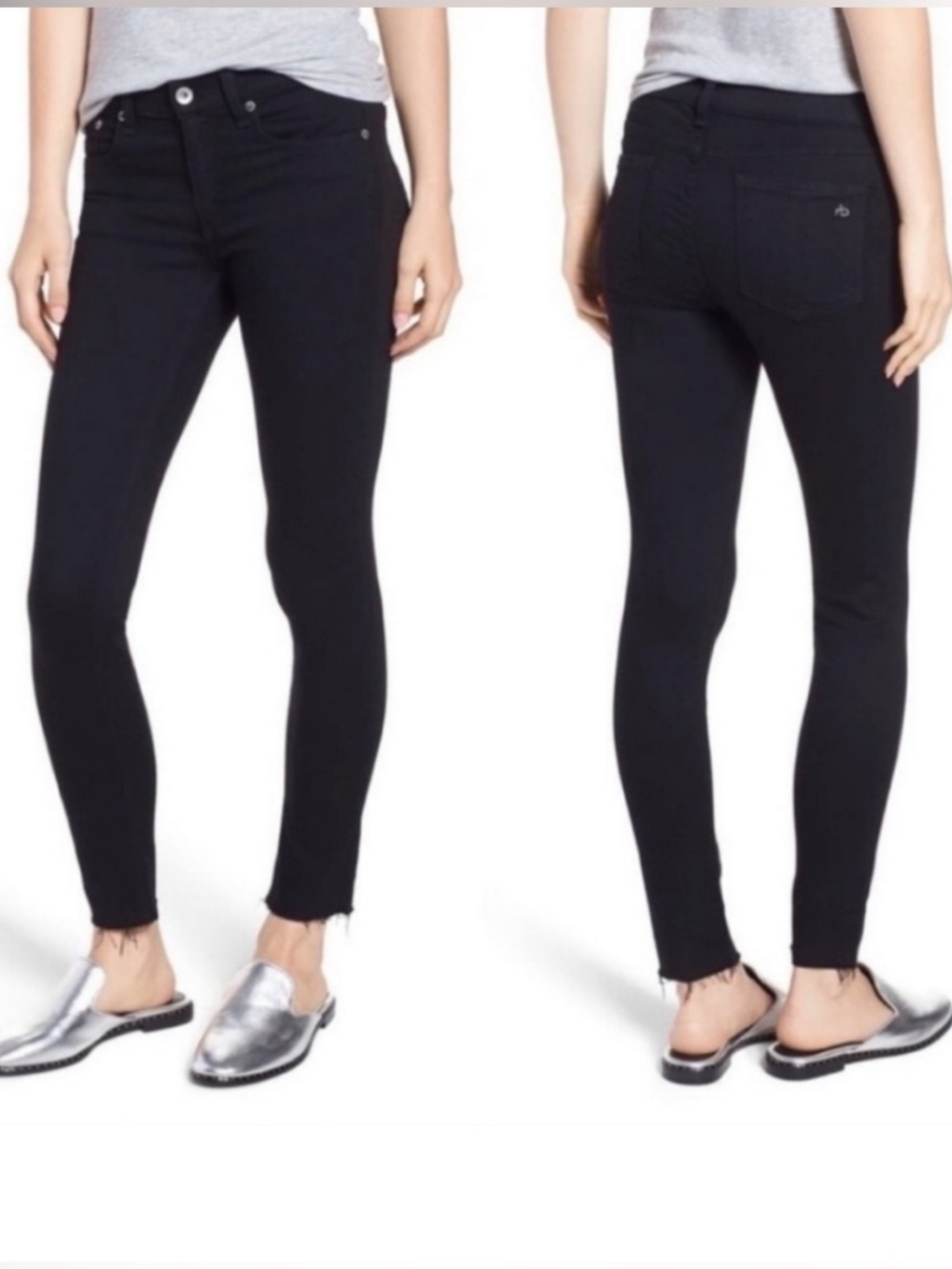 Rag and Bone Ankle Raw Hem Skinny Jeans
